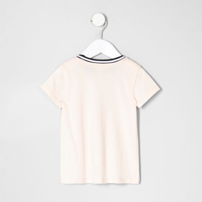 Mini girls light pink &#39;love&#39; print T-shirt